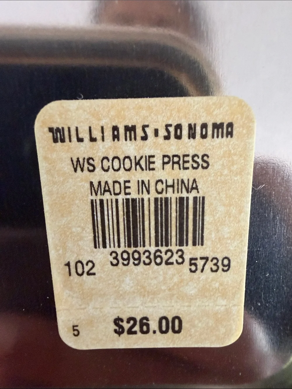 Williams Sonoma Silver Cookie Press Tin with 18 Disks